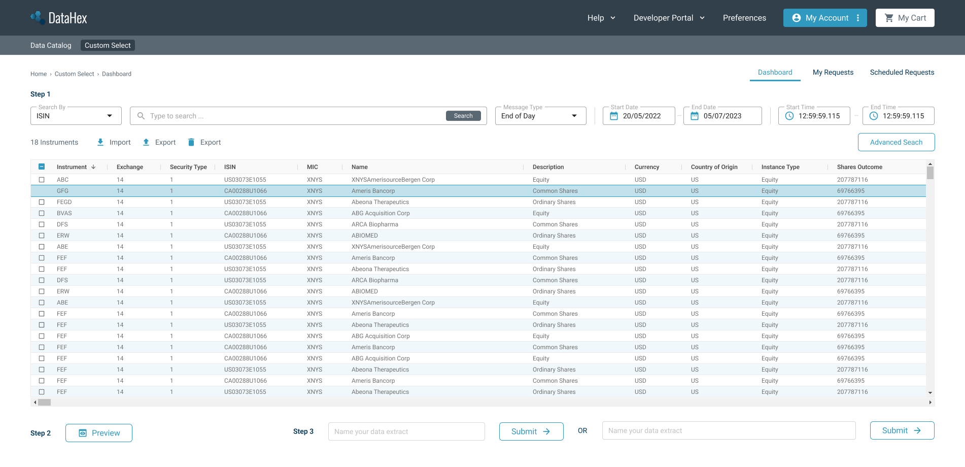 Access via custom select tool